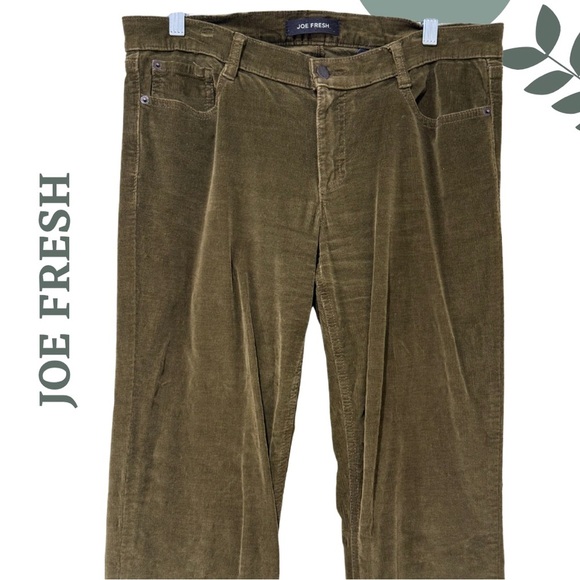 🛍️3/$40 Joe Fresh Slim Fit Corduroy Pants – Olive Green (Size 10 / 30) - Picture 3 of 7